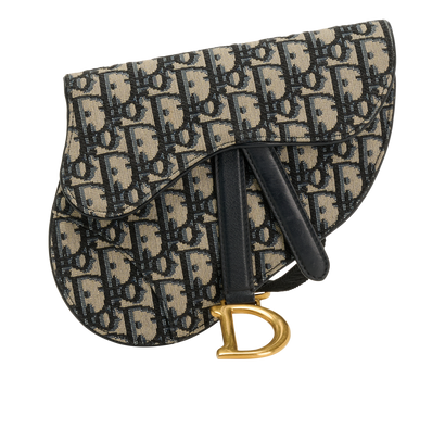 Saddle Belt Bag, &pound;550, Handbags, Beige/Navy, Canvas, Front view